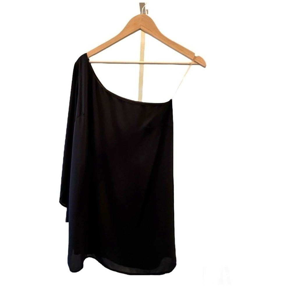 Candy Lane Asymmetrical One Should Sleeve Mini Dress Size Small Color Black